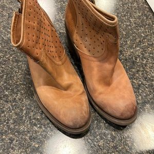 Lucky brand called studded leather ankle boots with 2 inch heel Sz 10.5